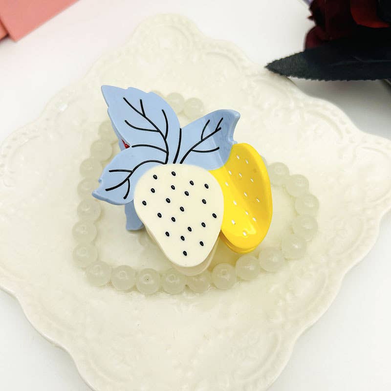 Fun Double Strawberry Hair Clip, Acetate Fruit Claw Clips