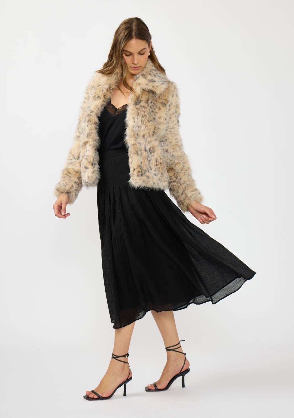 Animal Print Faux Fur Coat