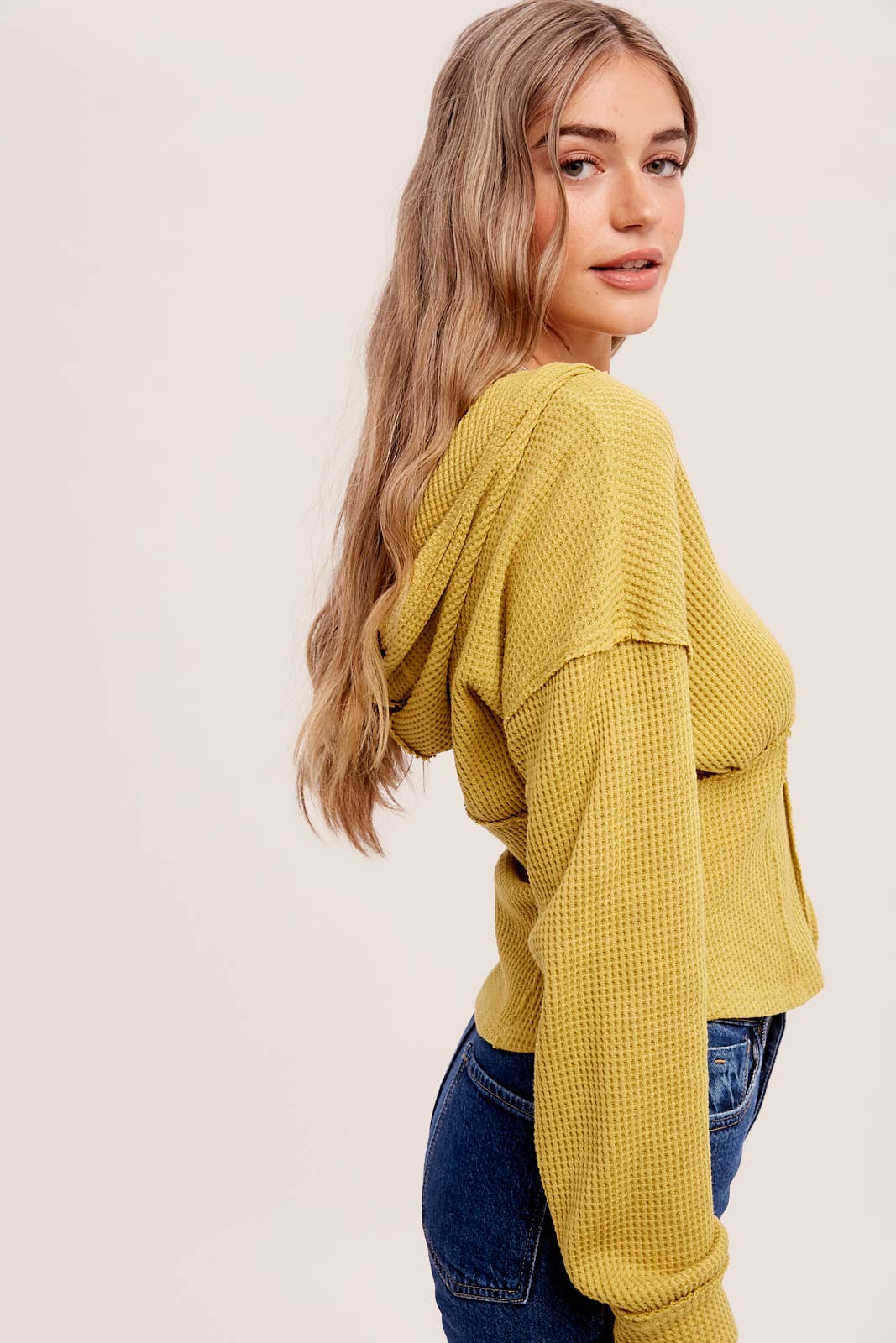 Waffle Knit Corset Hoodie
