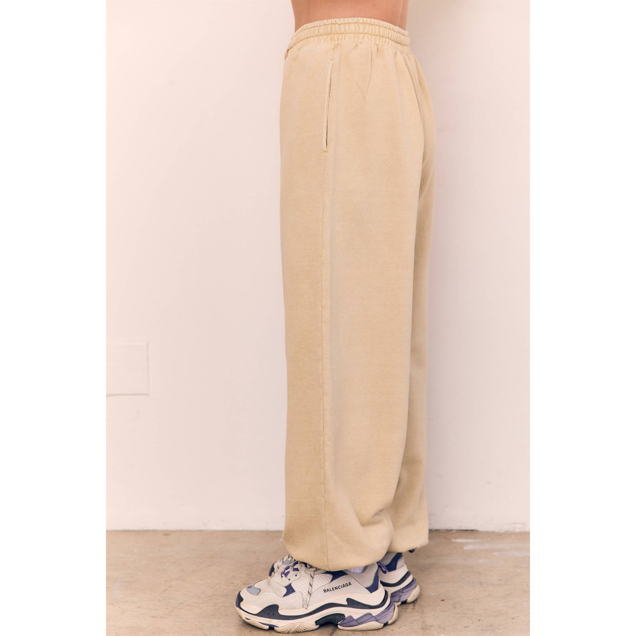 Acid Wash Wide Jogger Sweat Pants