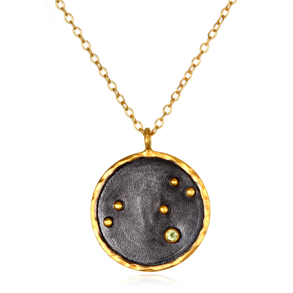 Gunmetal Zodiac Constellation Necklace 18"