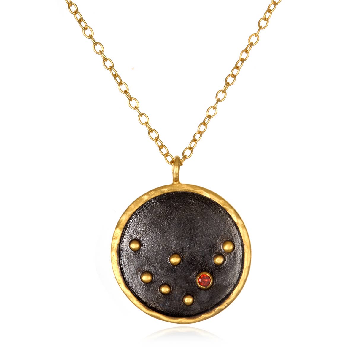Gunmetal Zodiac Constellation Necklace 18"