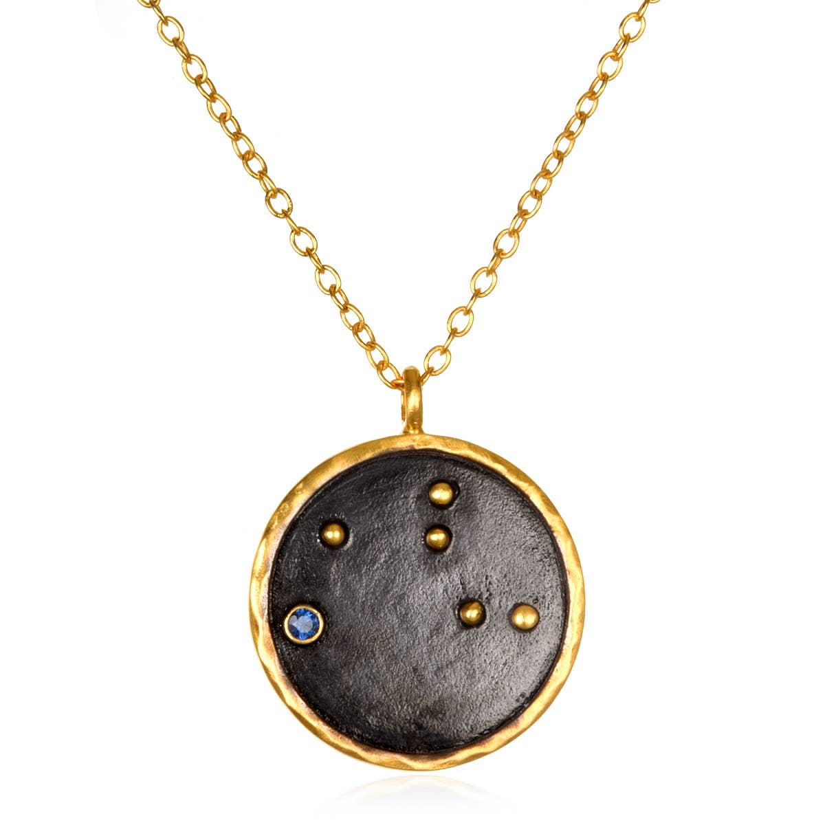 Gunmetal Zodiac Constellation Necklace 18"