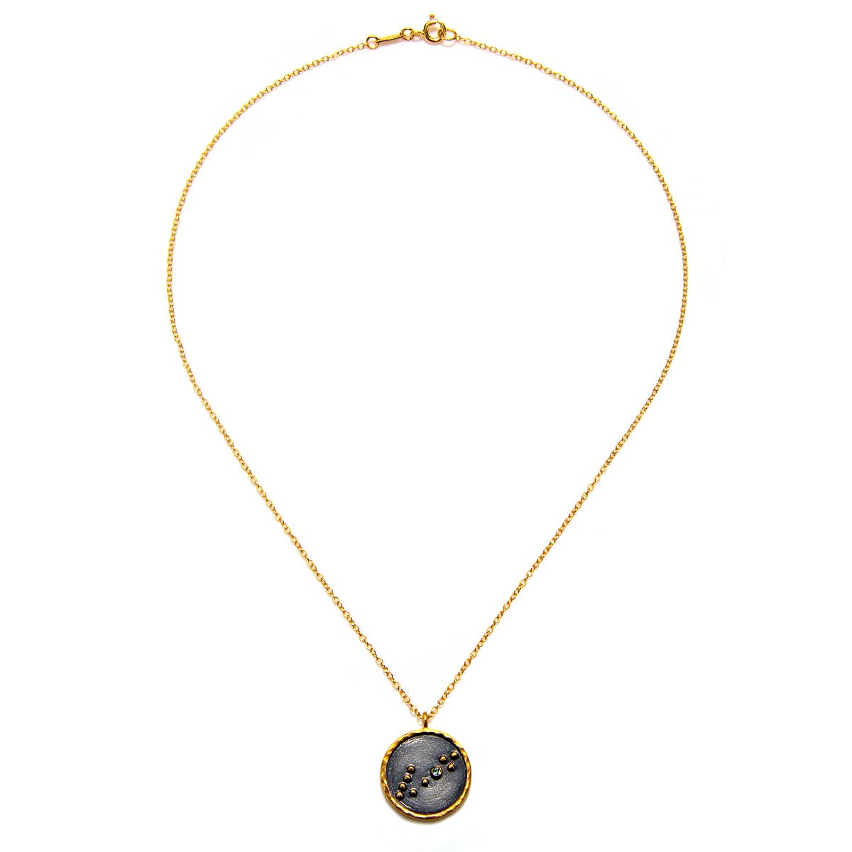 Gunmetal Zodiac Constellation Necklace 18"