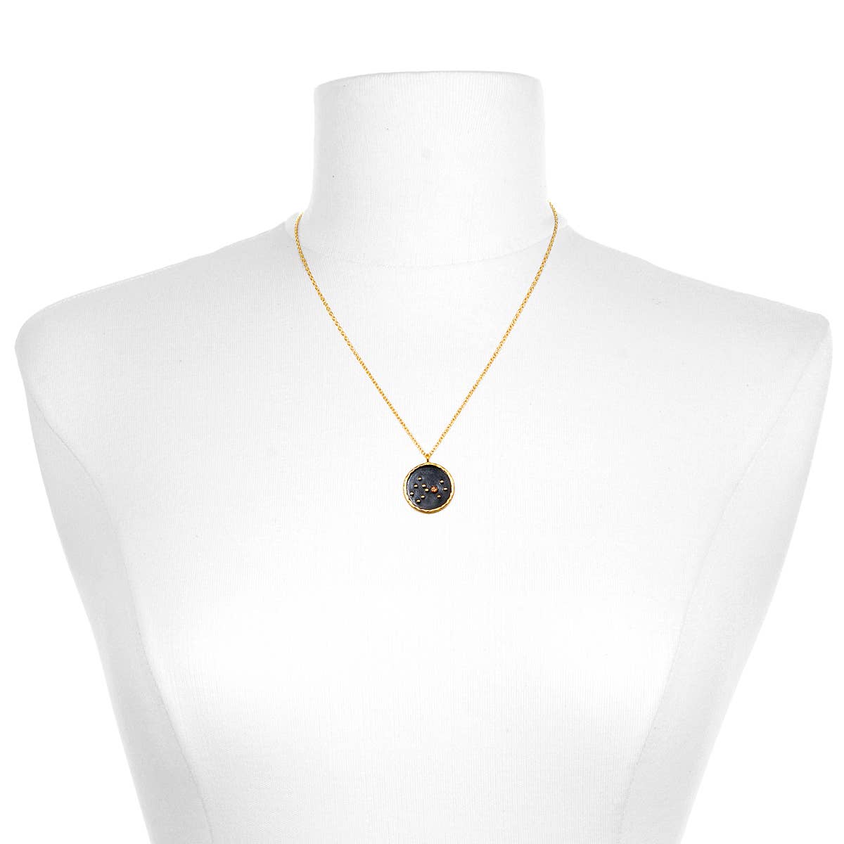Gunmetal Zodiac Constellation Necklace 18"