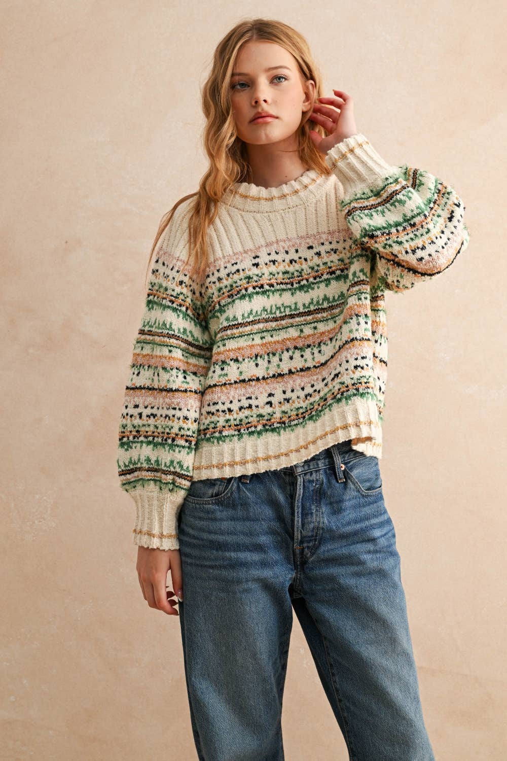T5425   MULTI COLOR SWEATER TOP