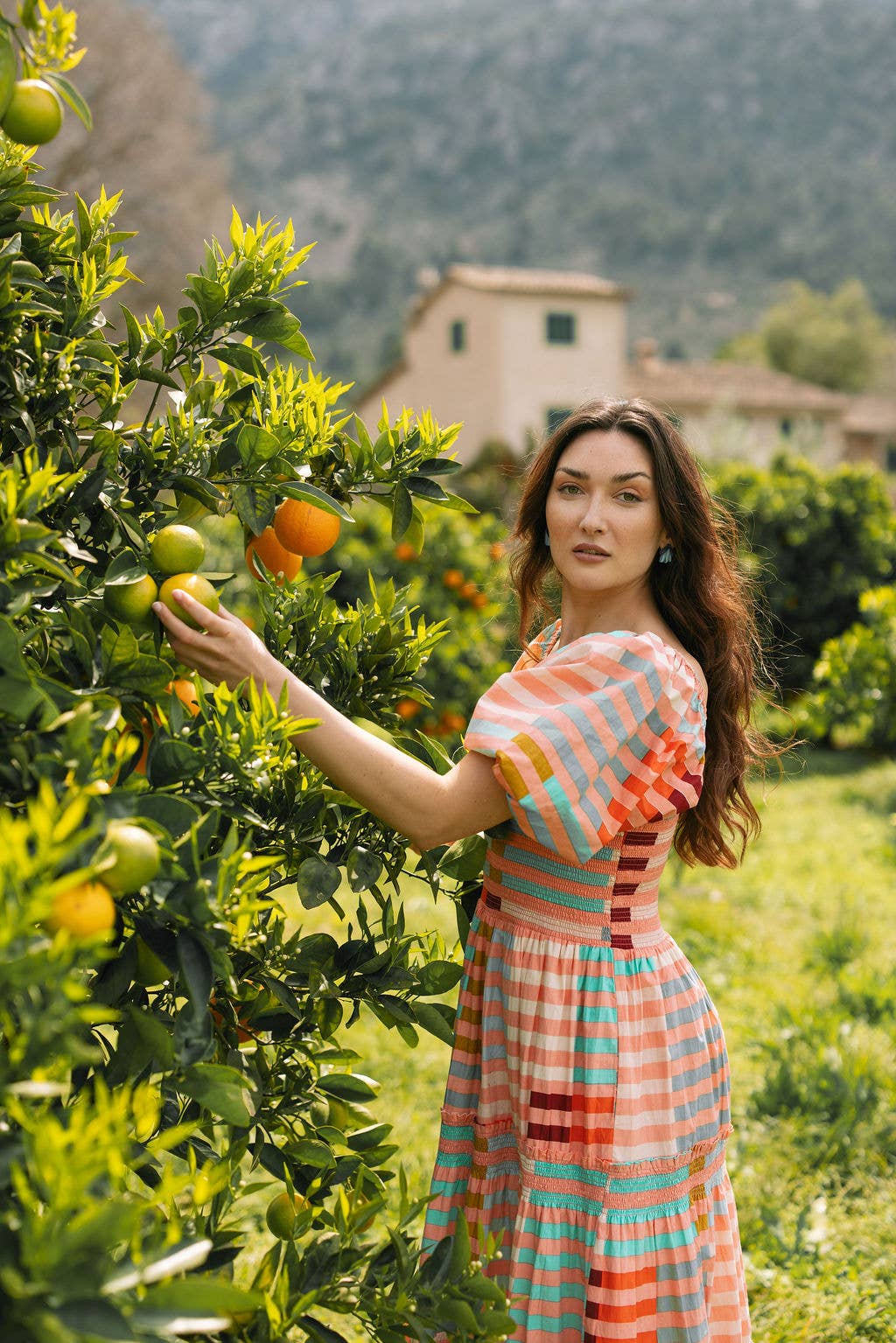 Apricot Colorful Stripe Tula Dress