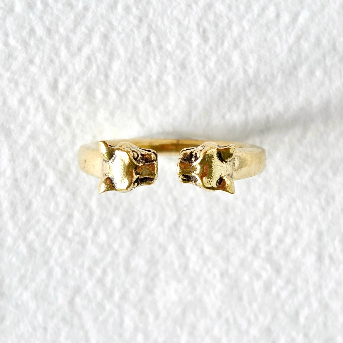 Brass tiger animal ring adjustable cute nature jewelry