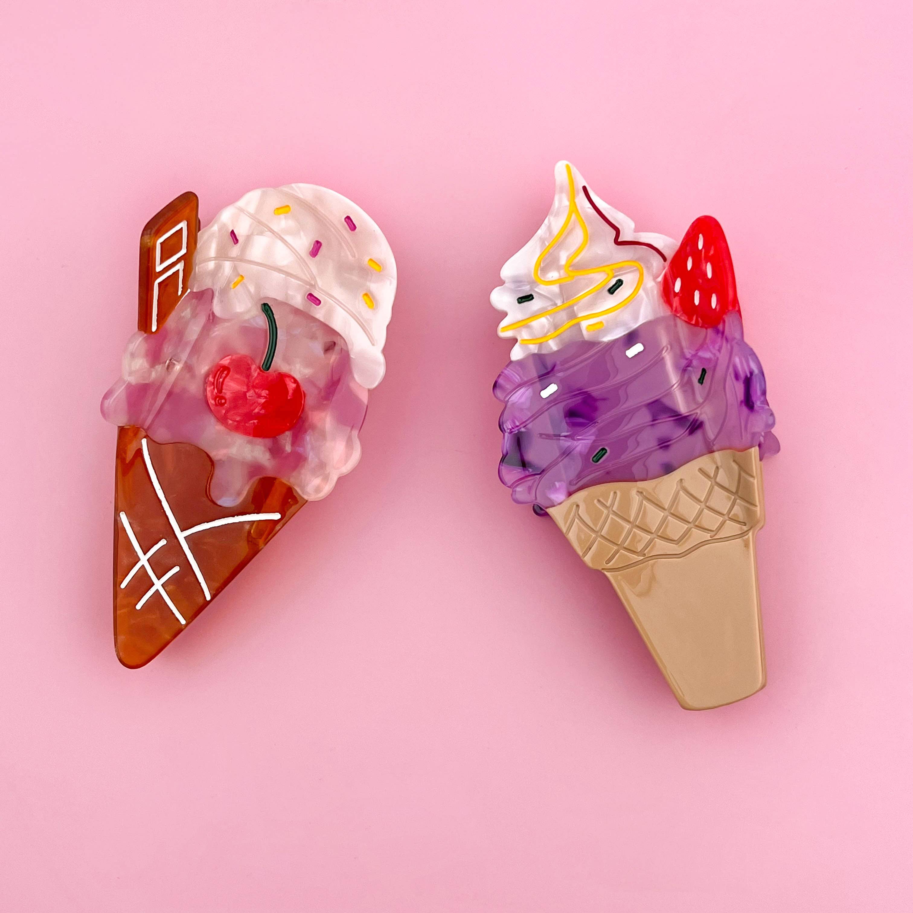 Acetate Ice Cream Hair Claw, Sweet & Colorful Claw Clip