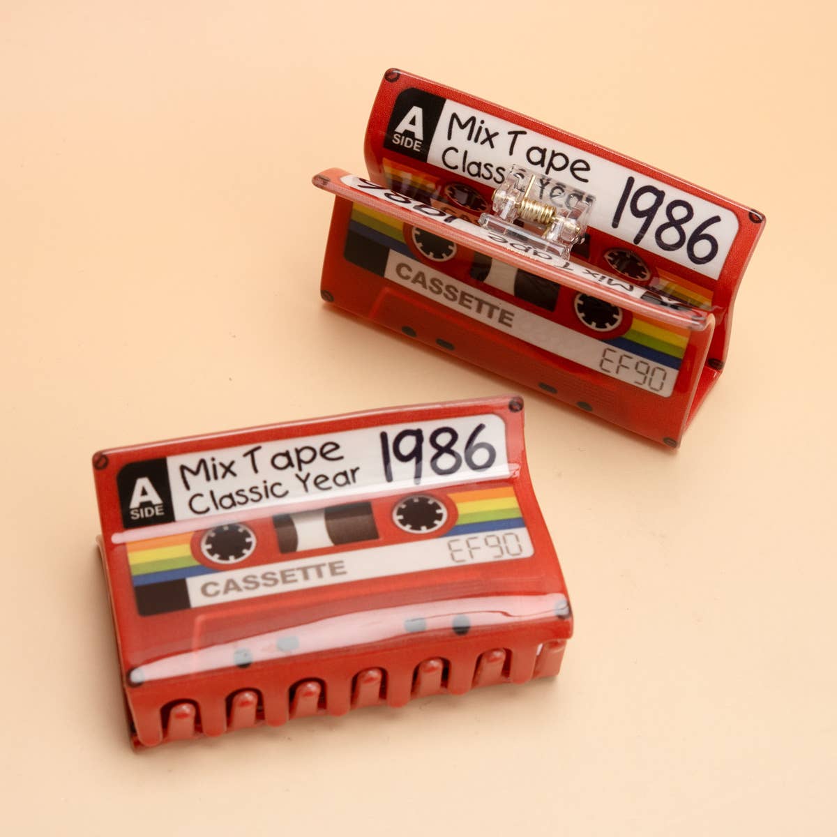 Mix Tape Classic Year 1986 Cassette Hair Claw Clip