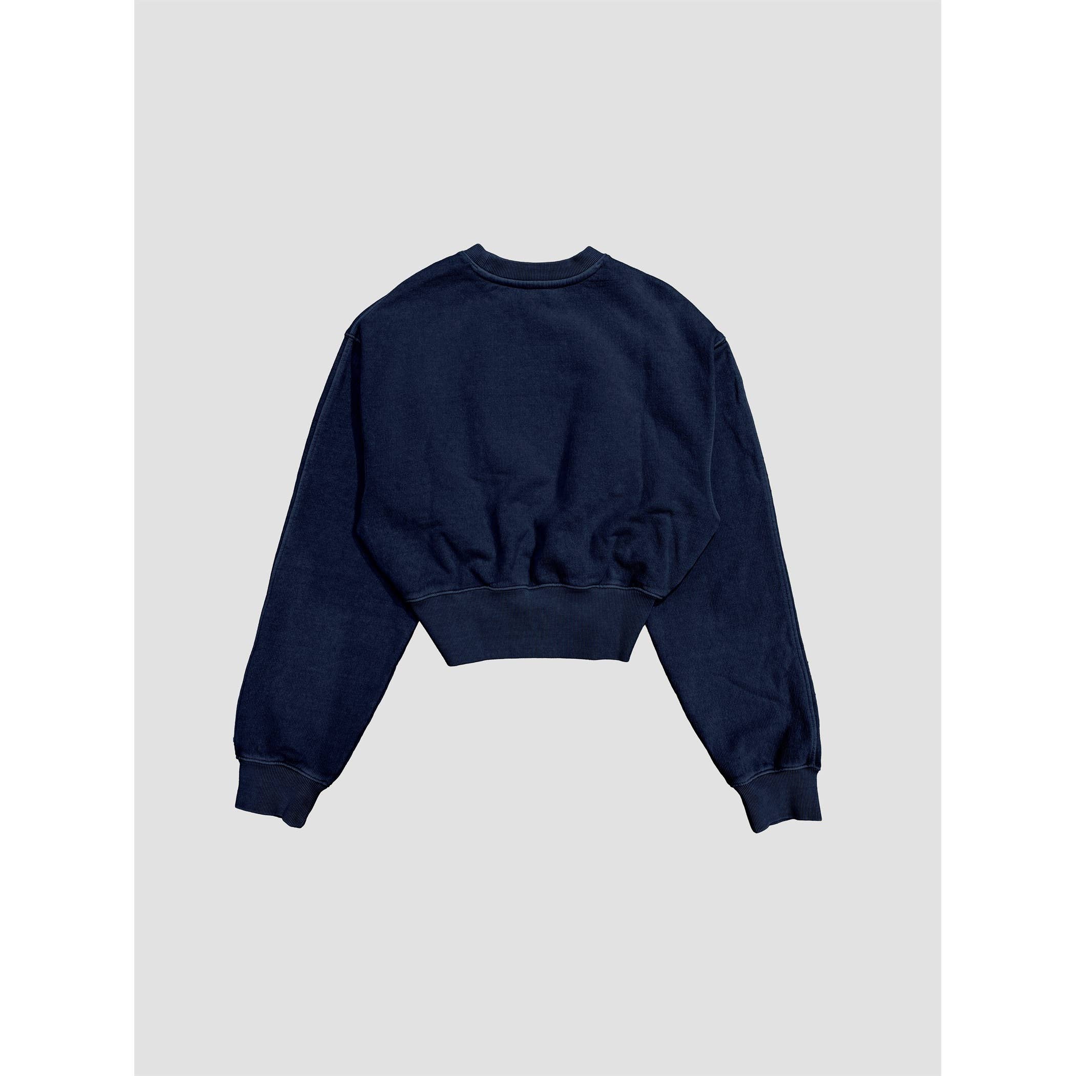 Acid Wash Cropped Balloon Sweatshirt