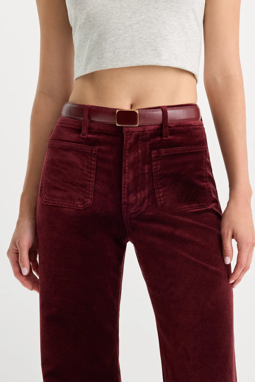 Velvet Good Waist Palazzo Berry Noir - Pant by Good American