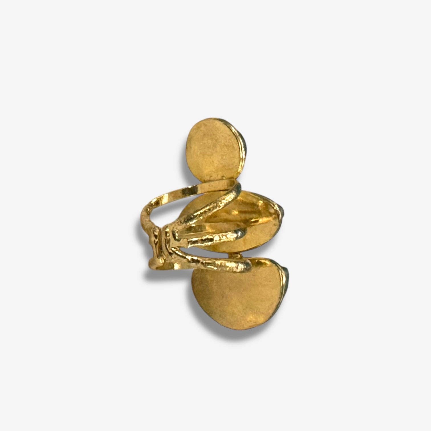 Gold-toned sculptural Cocktail Rings with an artistic, bold design for a unique statement accessory.