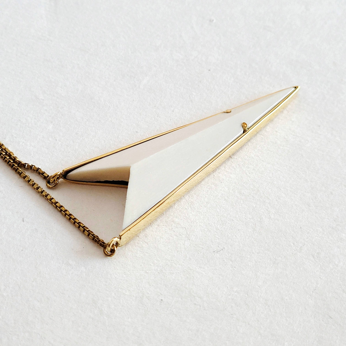Brass horn bone collection necklace handmade