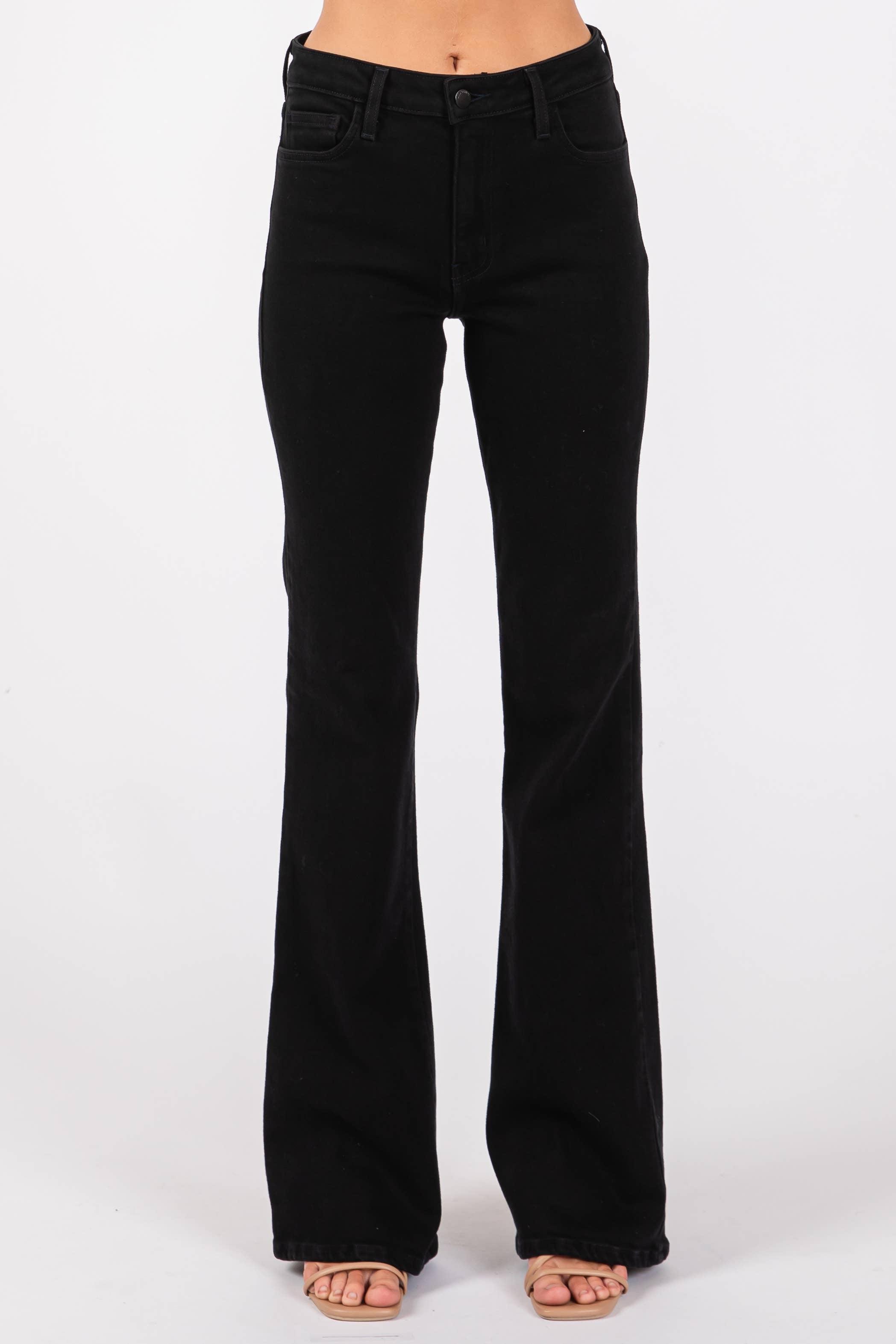 Bella High Rise Flare Jeans – Whisker Wash