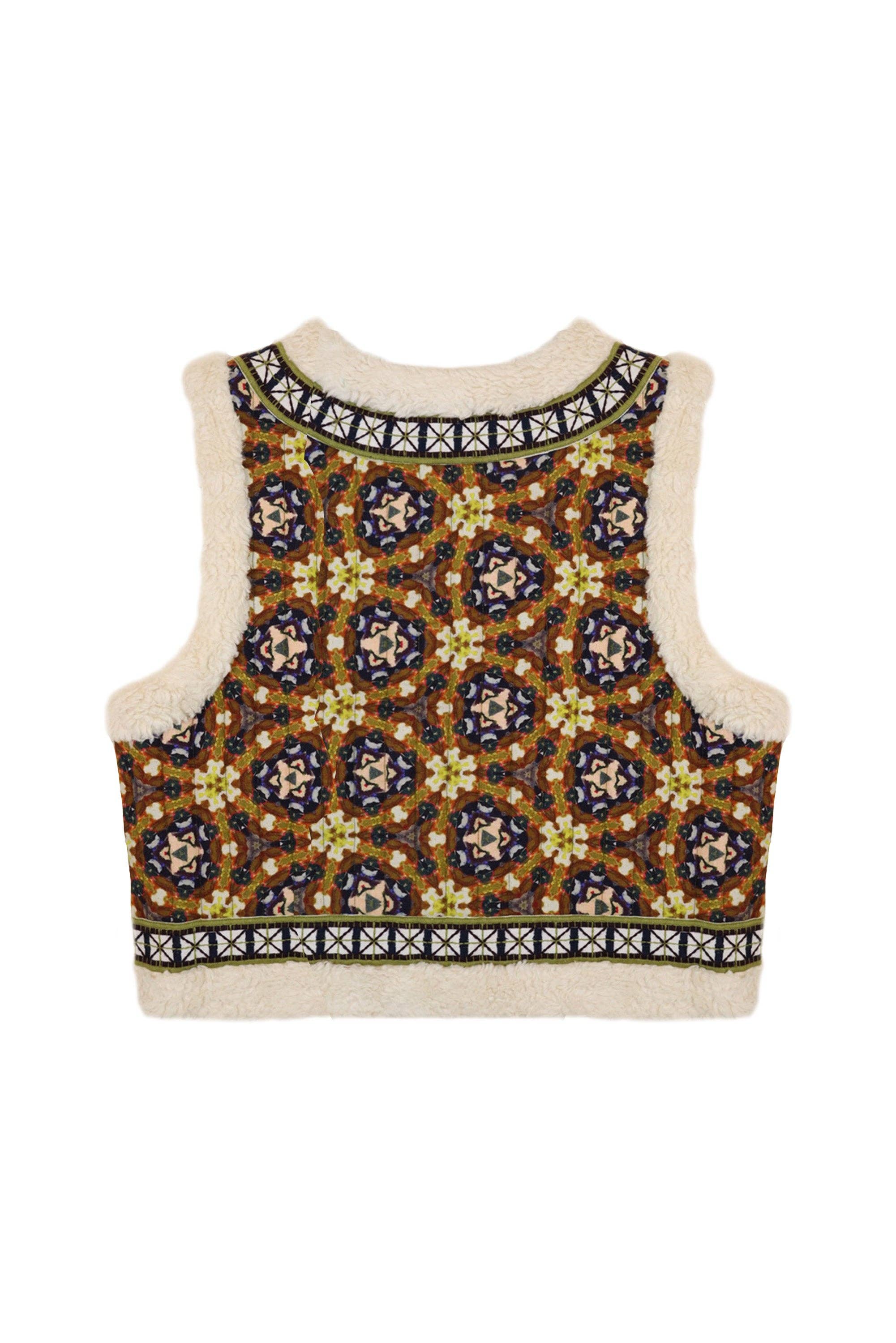 The Willow Sherpa Reversible Vest - Chestnut Swirl