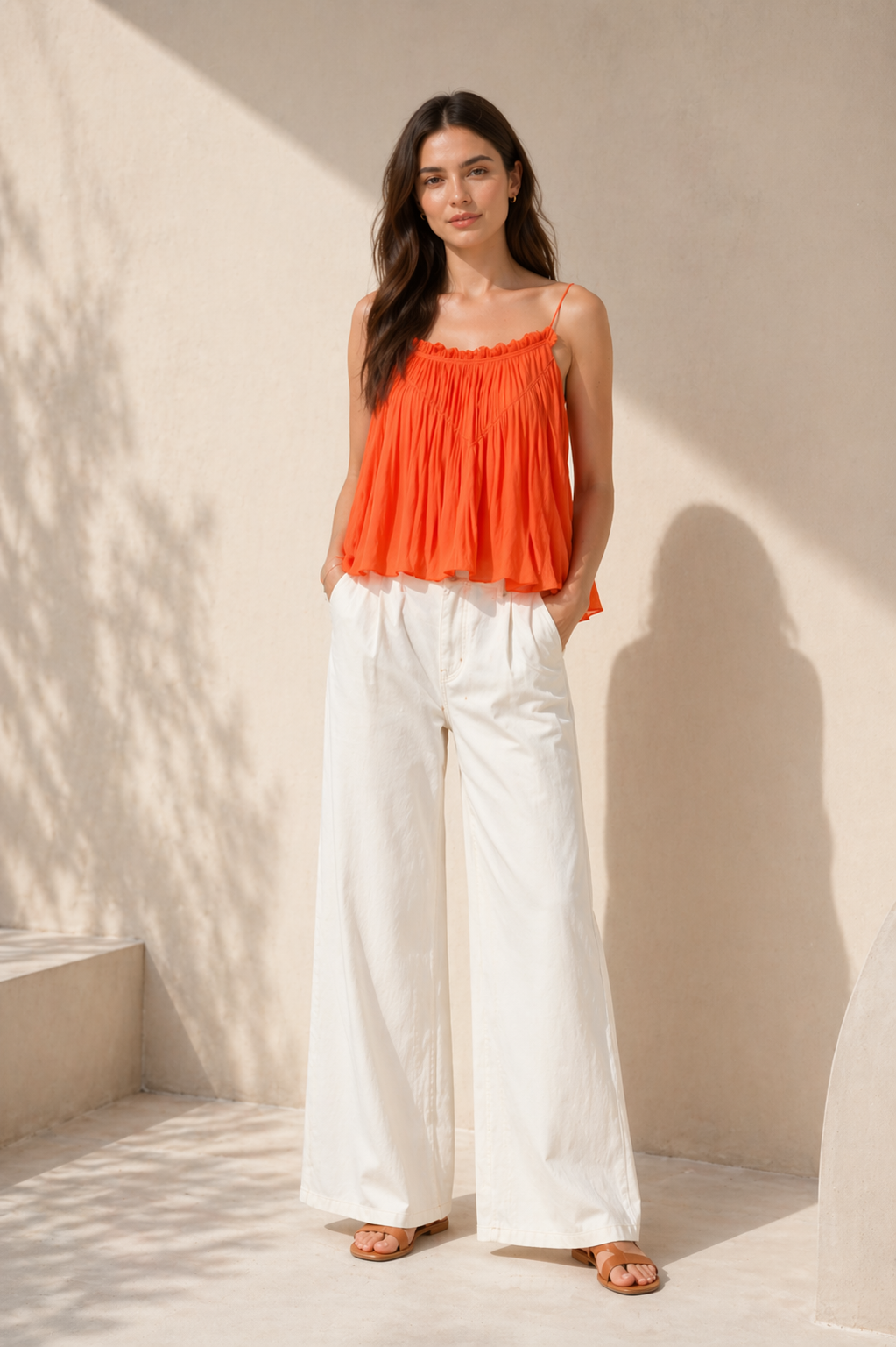 24112210-Pleated Cami Blouse