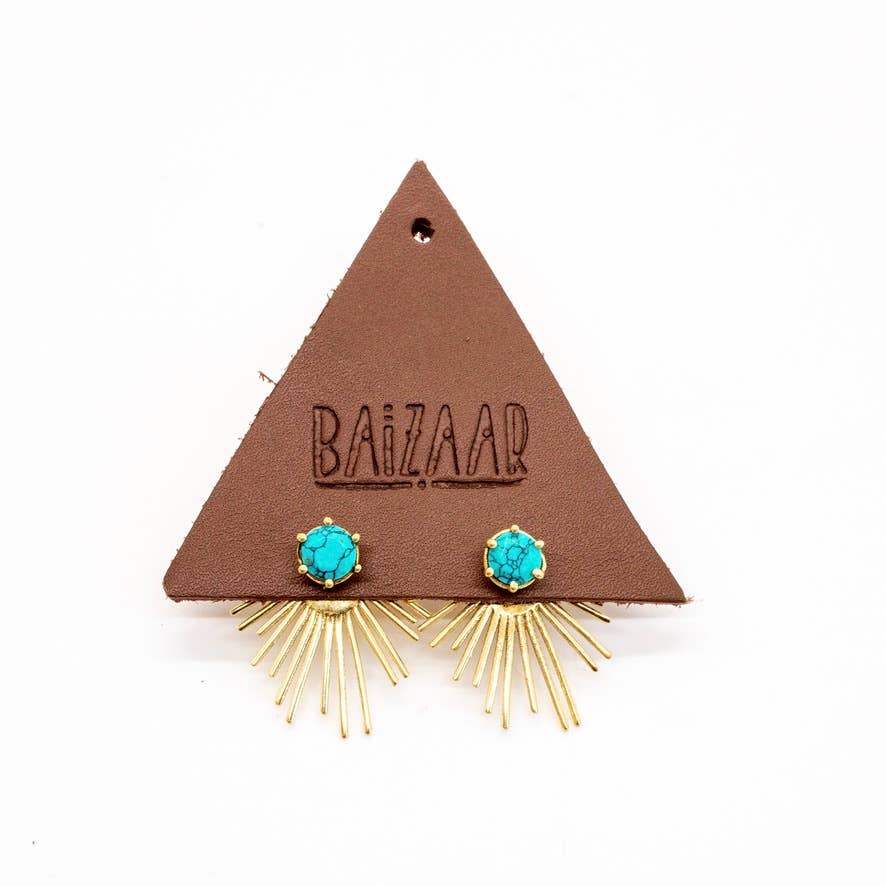 Starburst Ear Jacket Turquoise