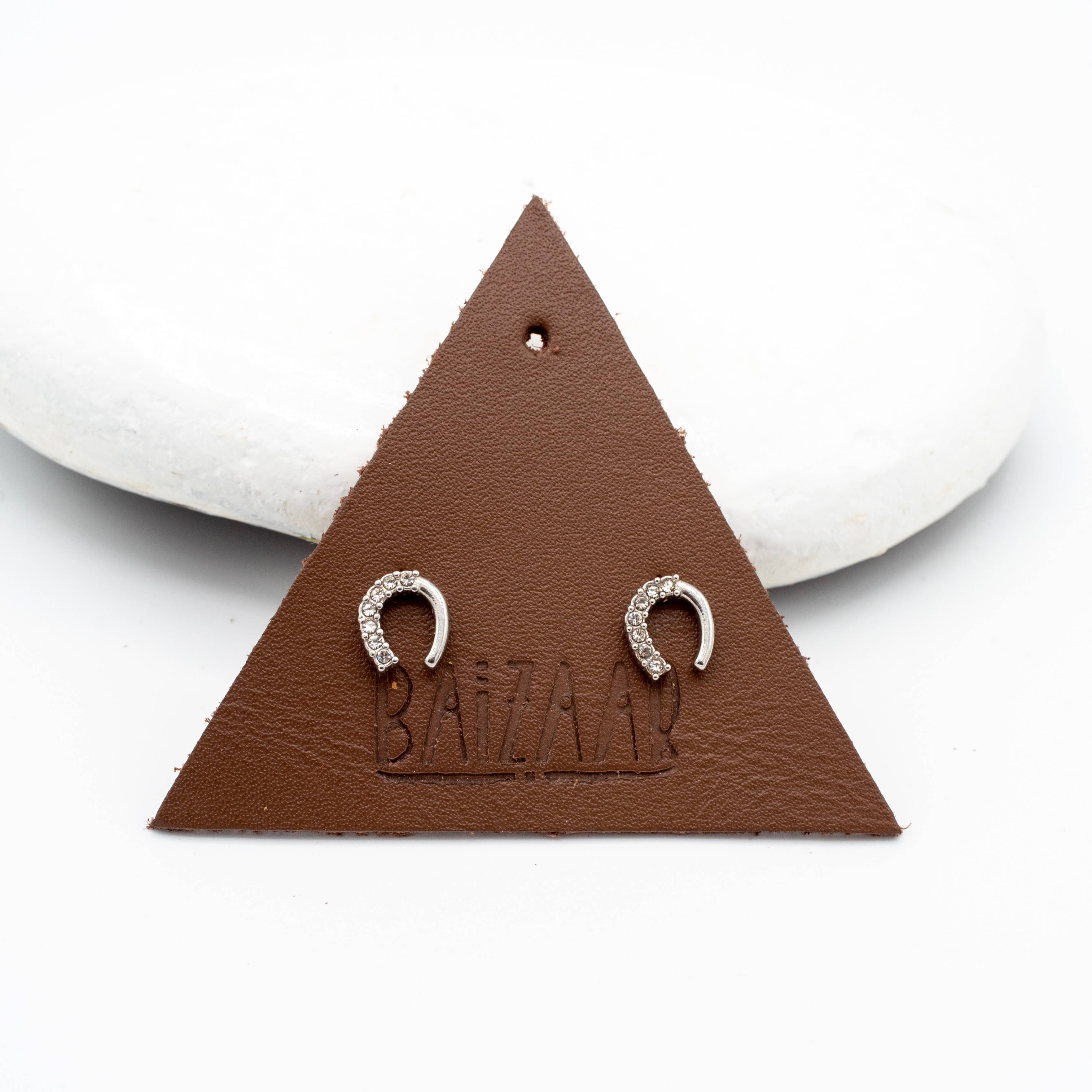 Crystal Horseshoe Screw Back Stud