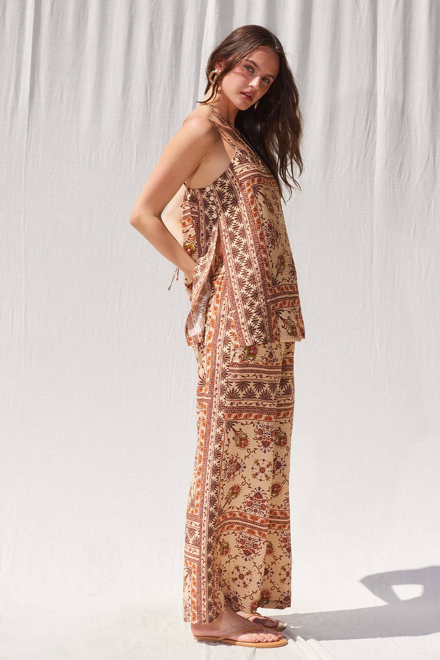Printed Top and Pants Set