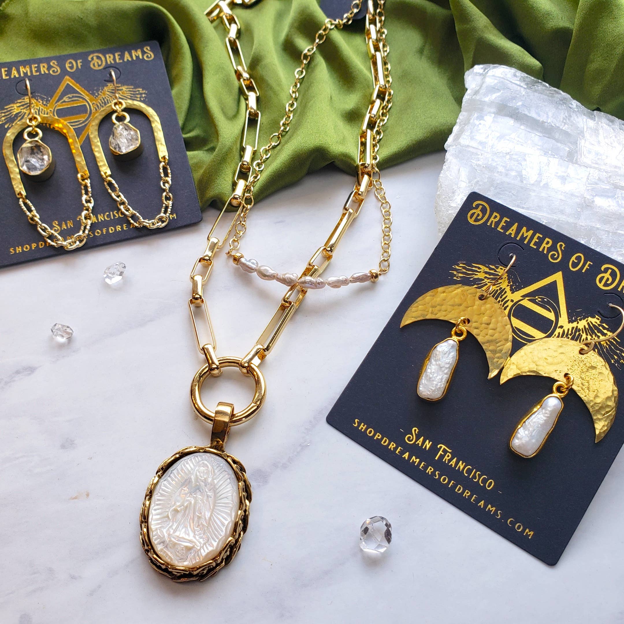 Carved Shell Mother Mary | Guadalupe Spiritual Necklace