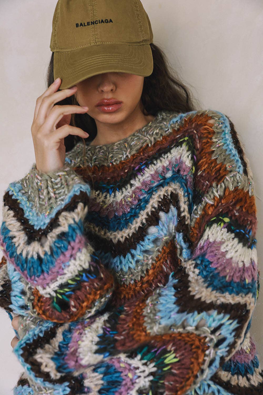 LONG SLEEVE CHEVRON KNITTED SWEATER