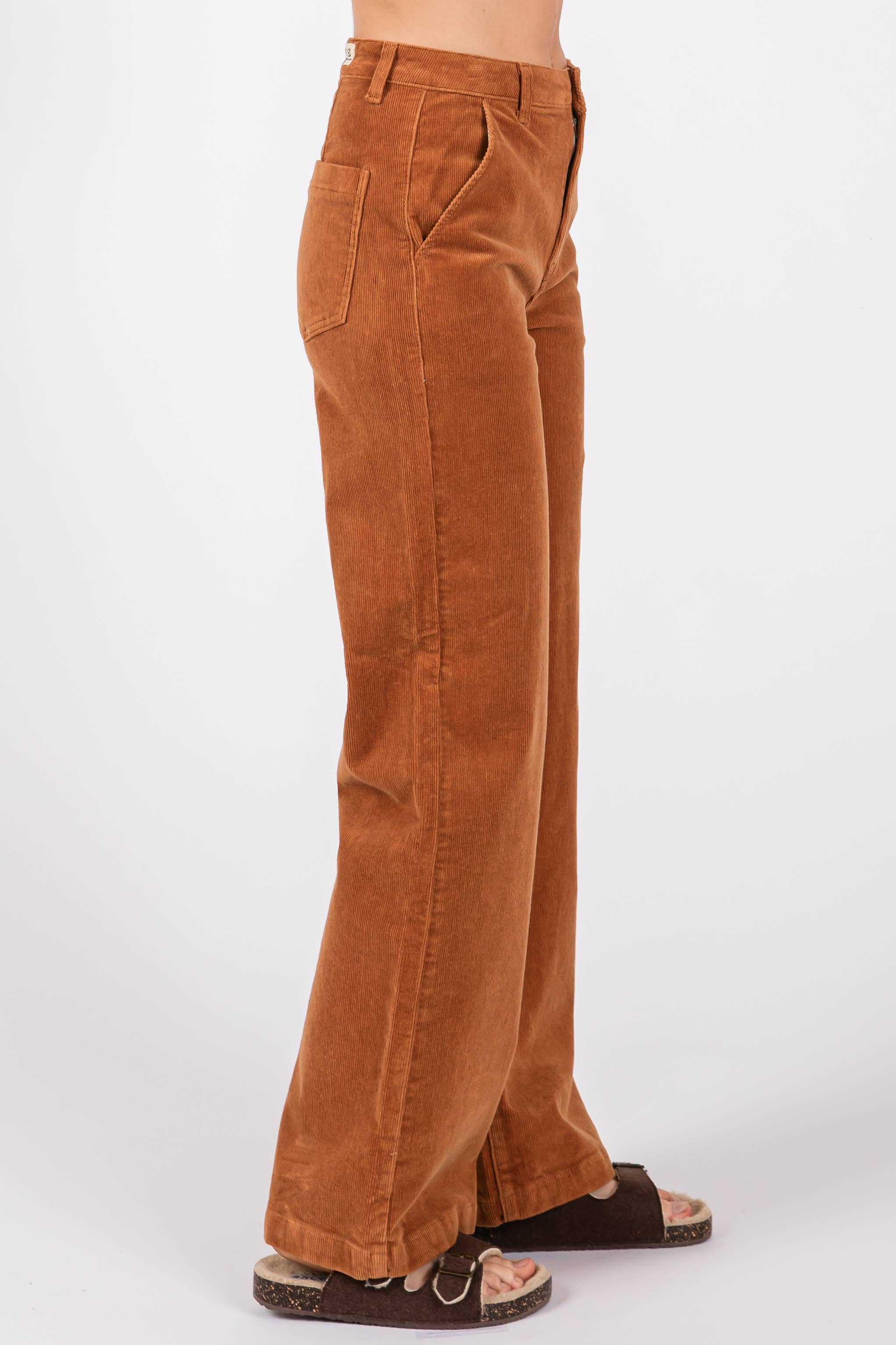 Vintage-Inspired Wide Leg Corduroy Trouser