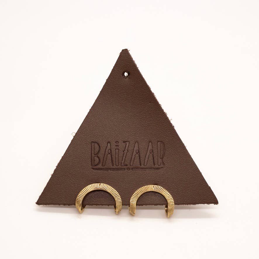 Brass Curved Hugging Stud Earring