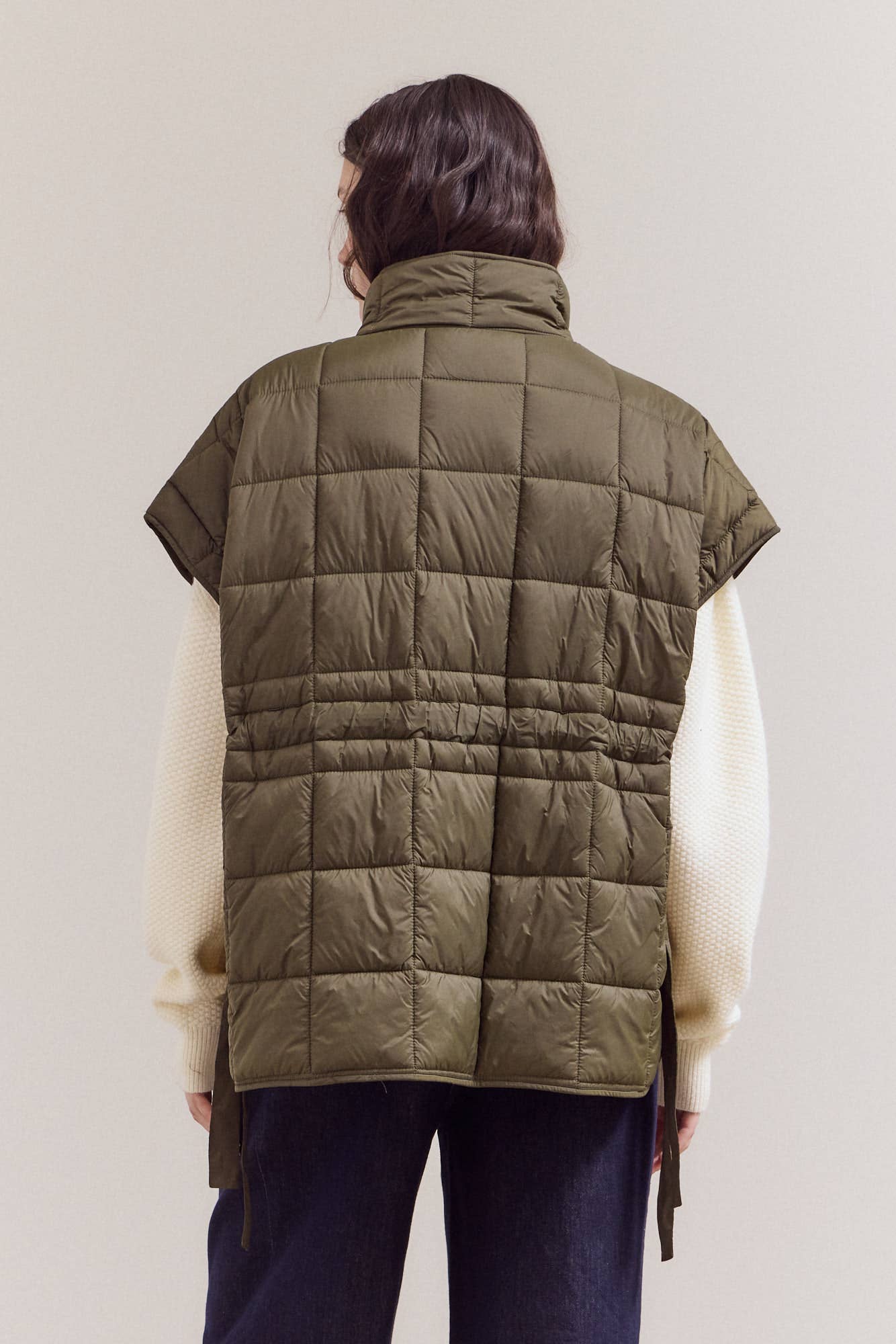 High Neck Quilted Vest