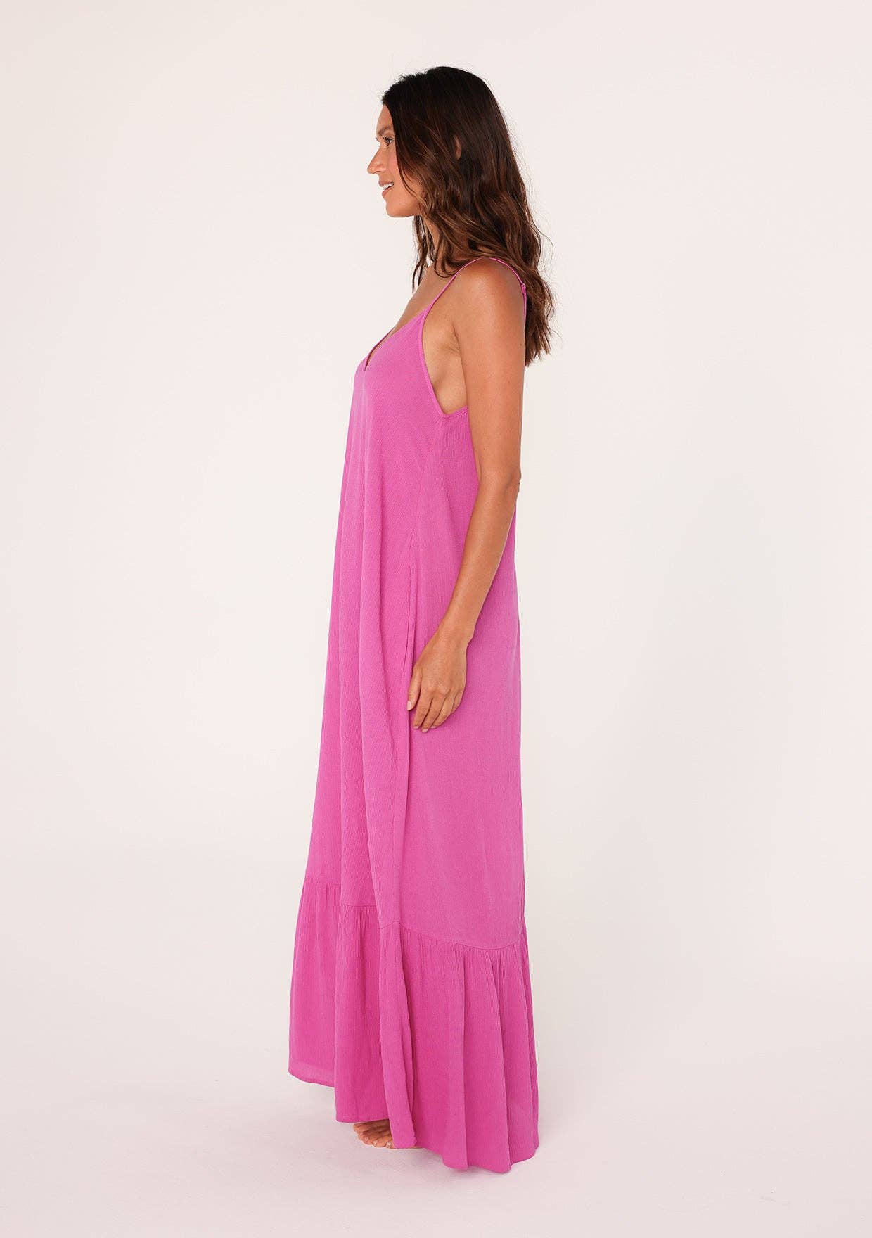 Billowy Bohemian Sleeveless V-Neck Maxi Dress