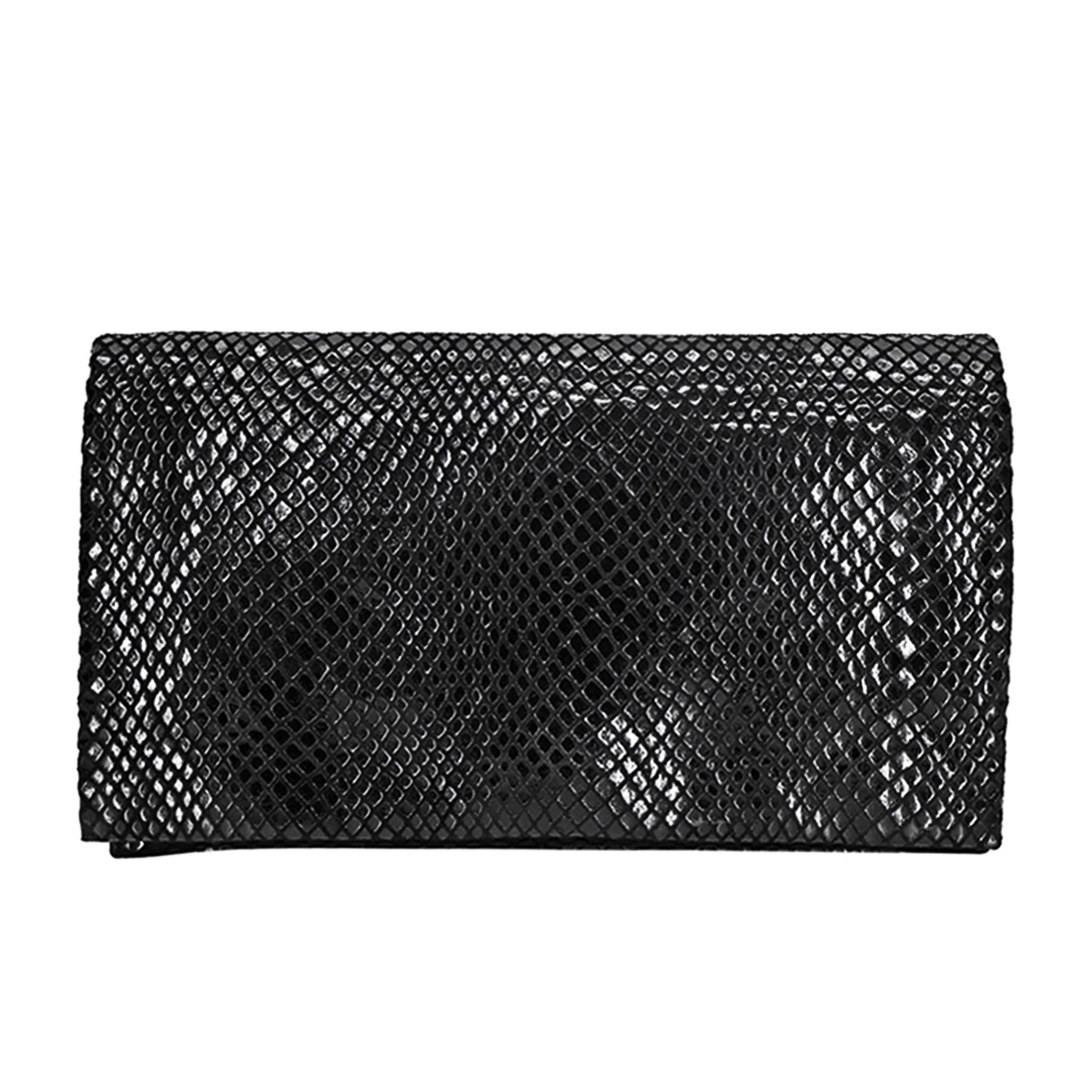 Gio Handcrafted Leather Wallet in black textured leather with a sleek, elegant design and fine craftsmanship