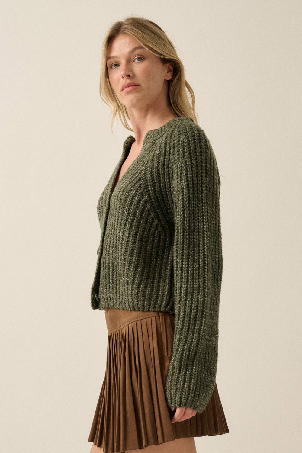 Confetti Button-Front Cardigan Sweater