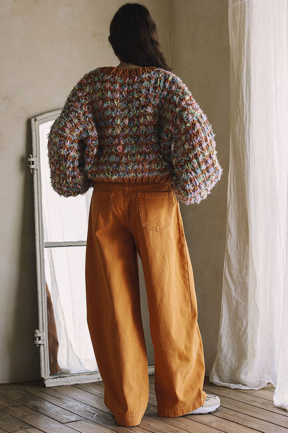 HAND KNIT MULTICOLOR SWEATER CARDIGAN