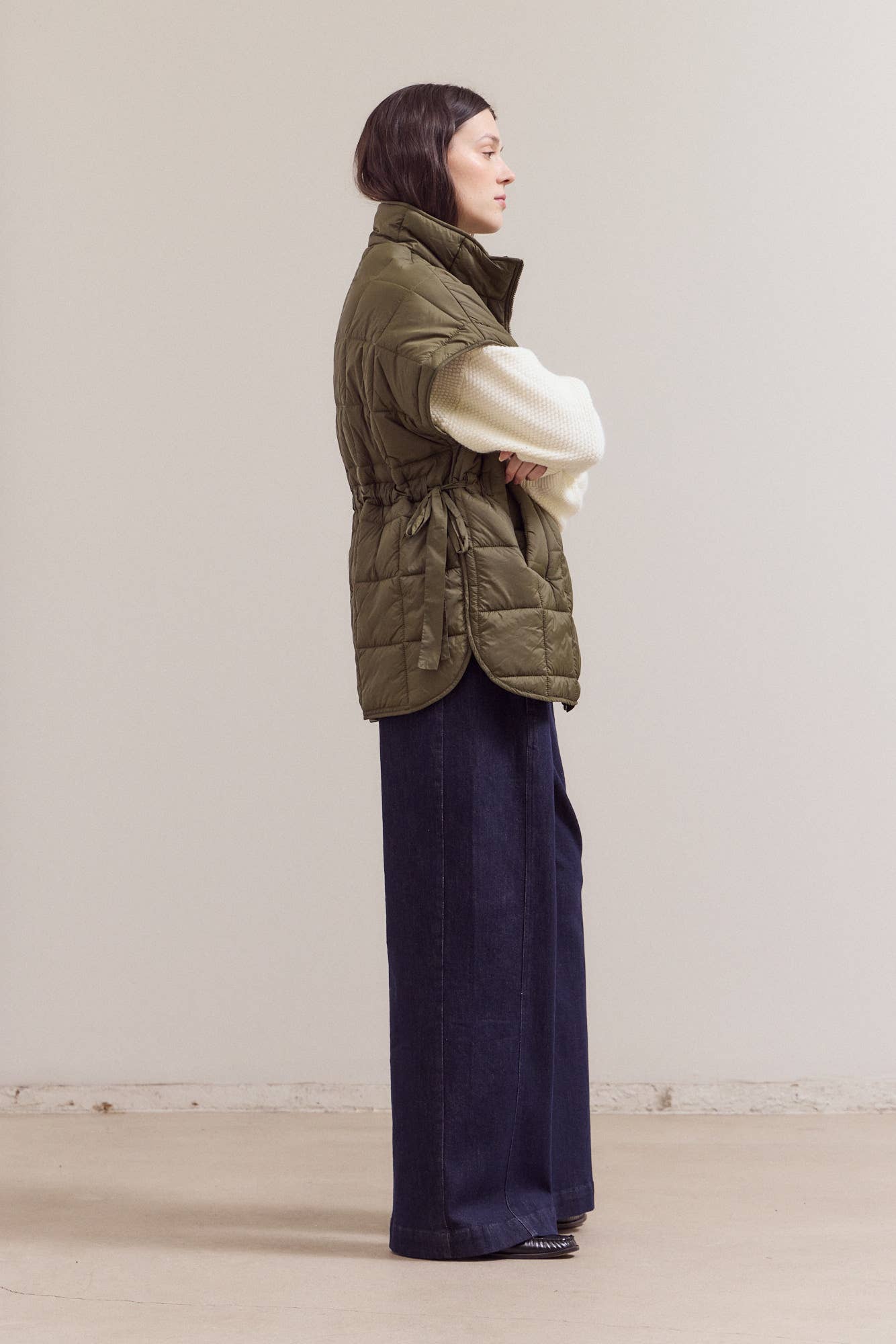 High Neck Quilted Vest