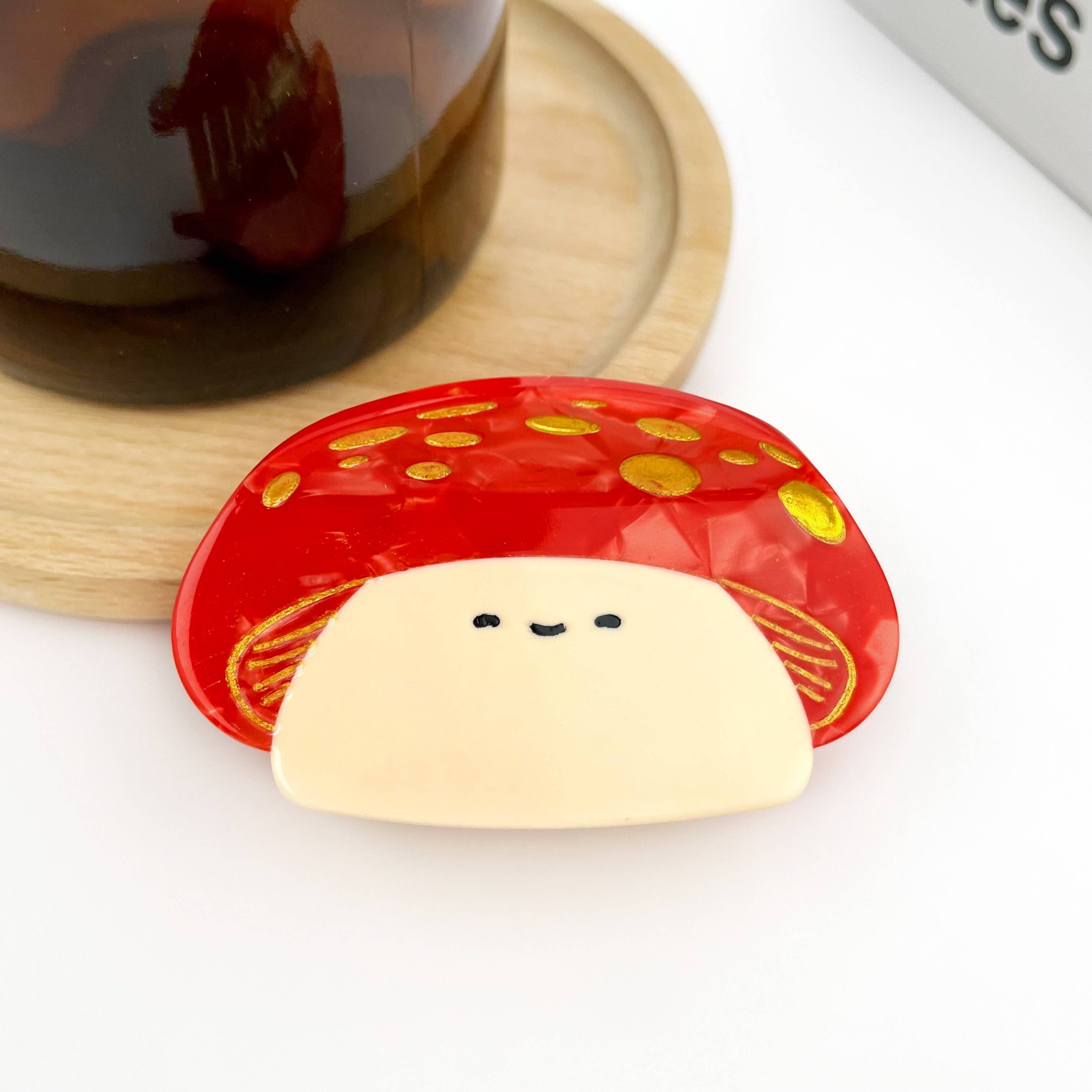 Cute Fat Mushroom Claw Clip, Playful Food-Shaped Hair Clip
