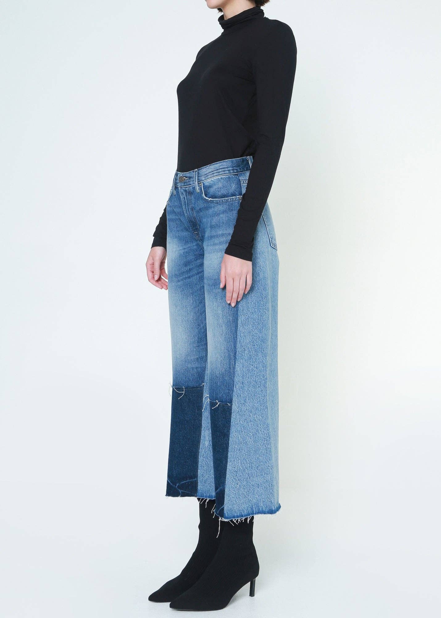 Emma Upcycled Cropped Wide Jeans