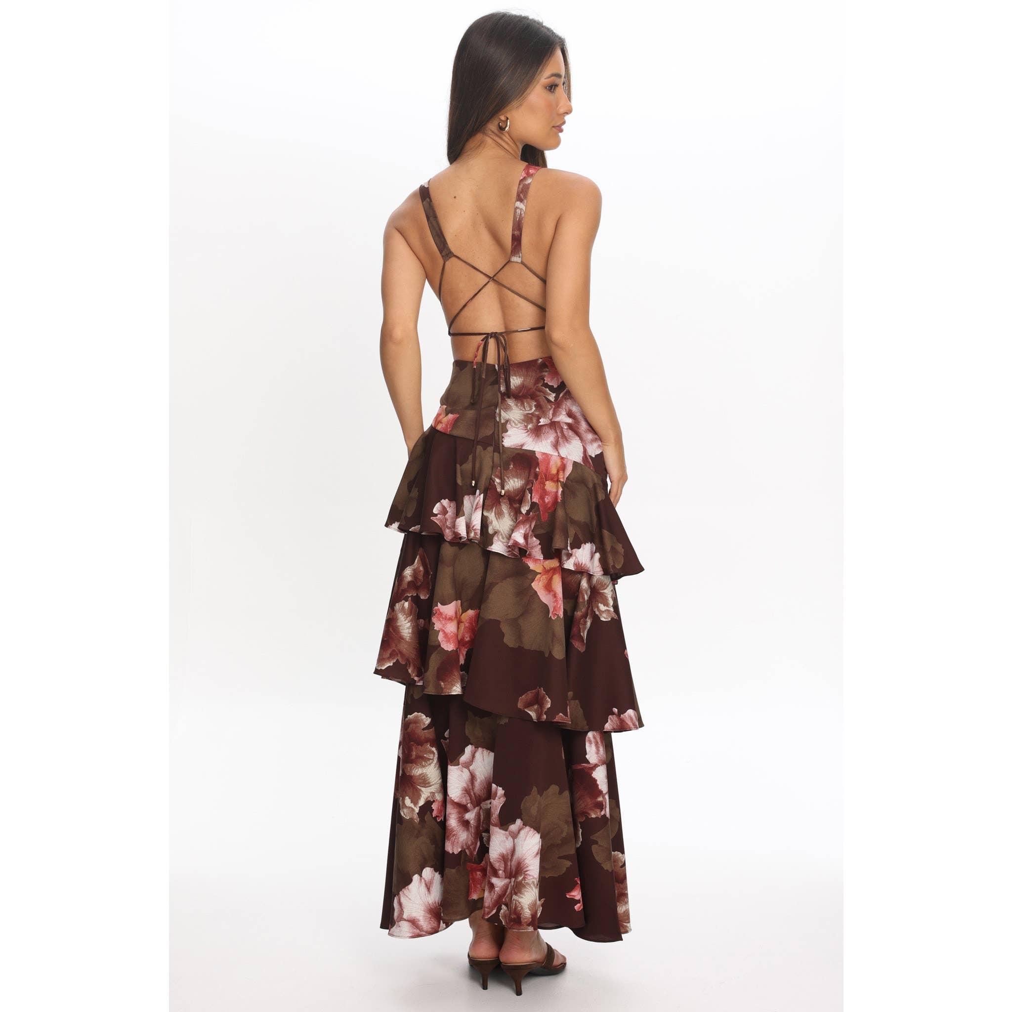 Romantic Floral Tiered Maxi Dress