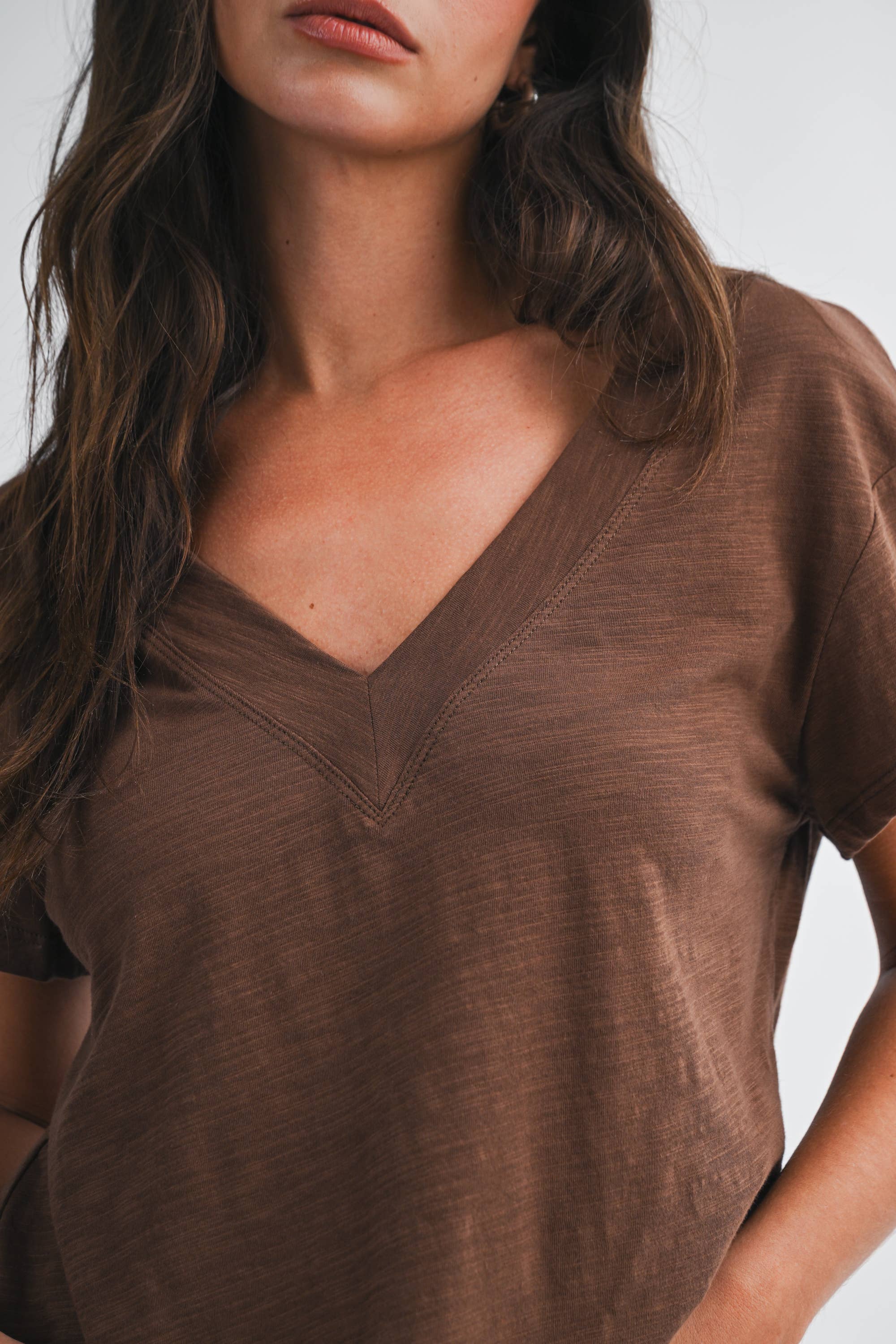 8281DK Til V-Neck Baby Top: Chocolate / Contemporary / L