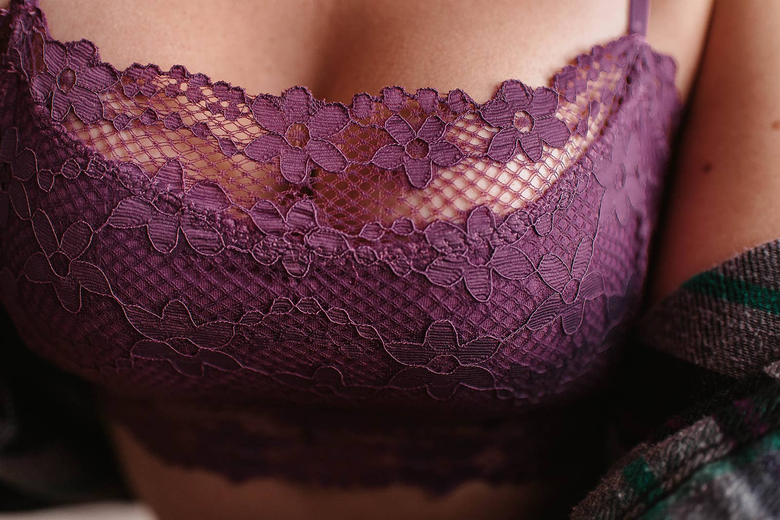 Mauve Bandeau Floral Bralette