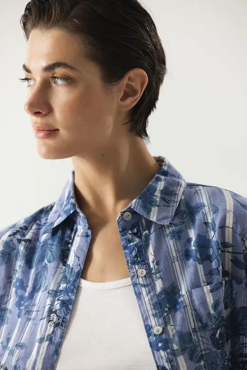Striped Shirt With Floral Print