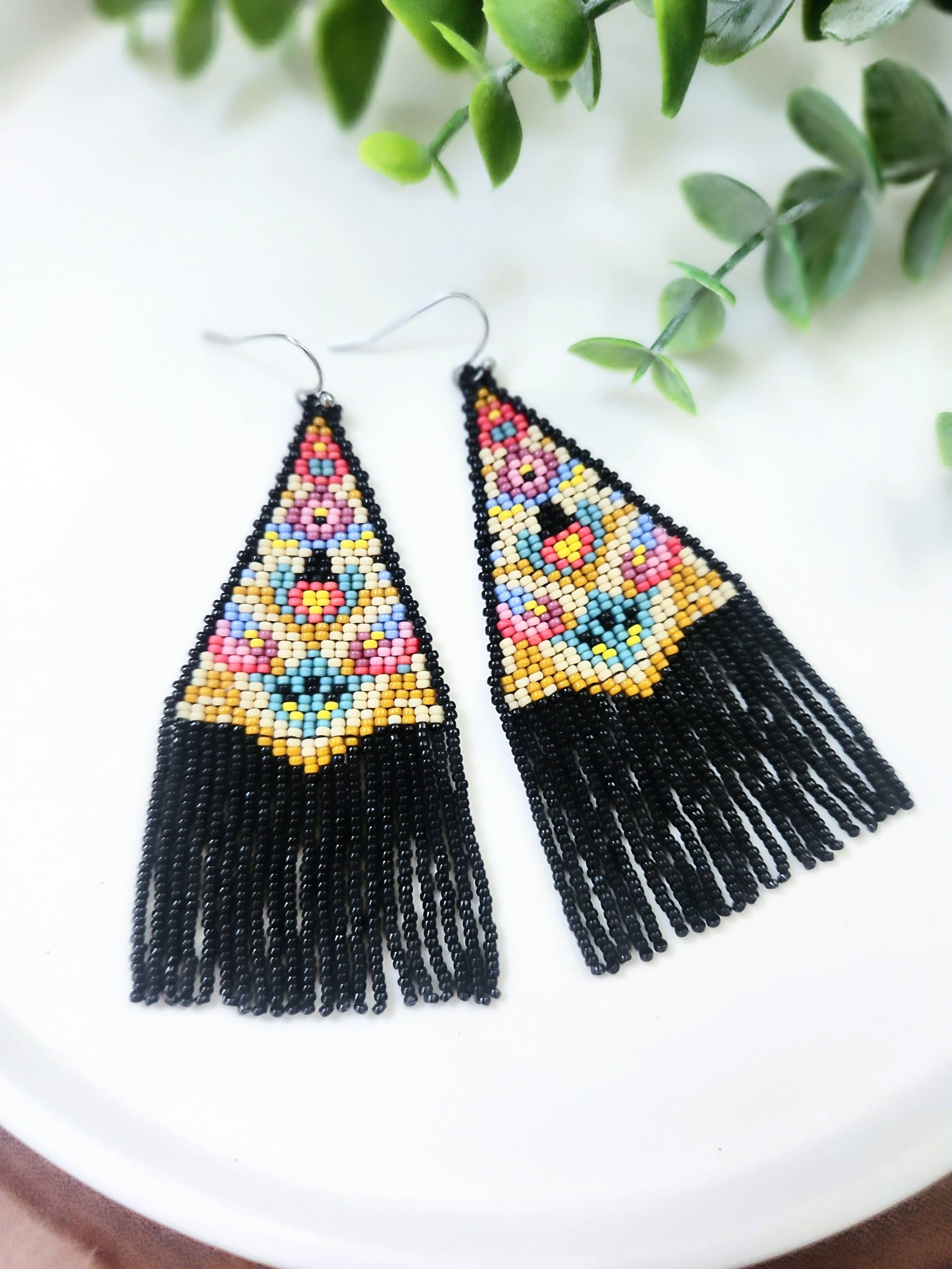 Black Floral Fringe
