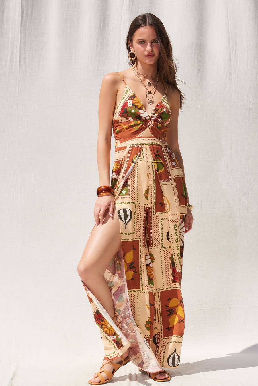 Printed Knot Jumpsuit