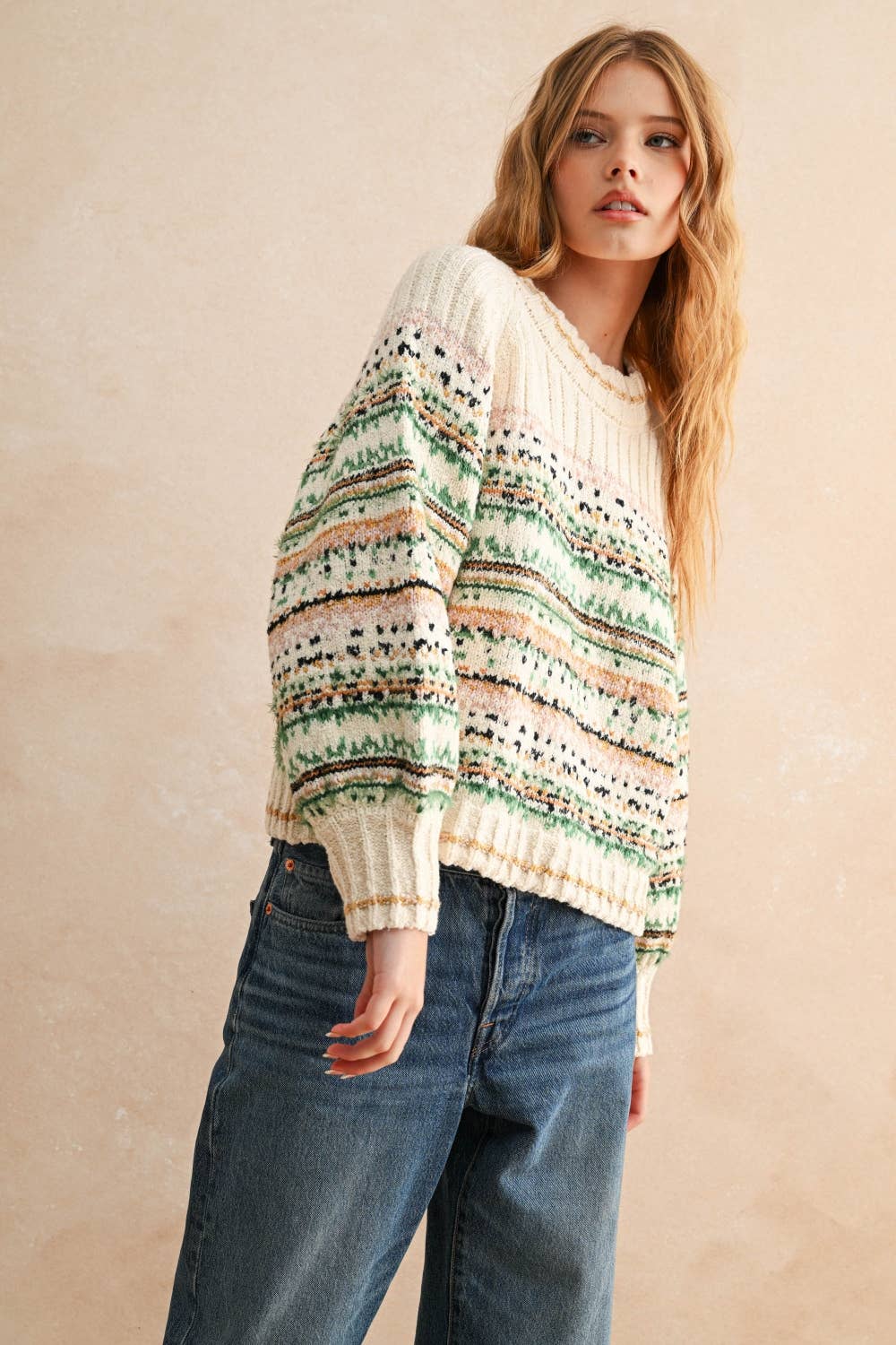 T5425   MULTI COLOR SWEATER TOP