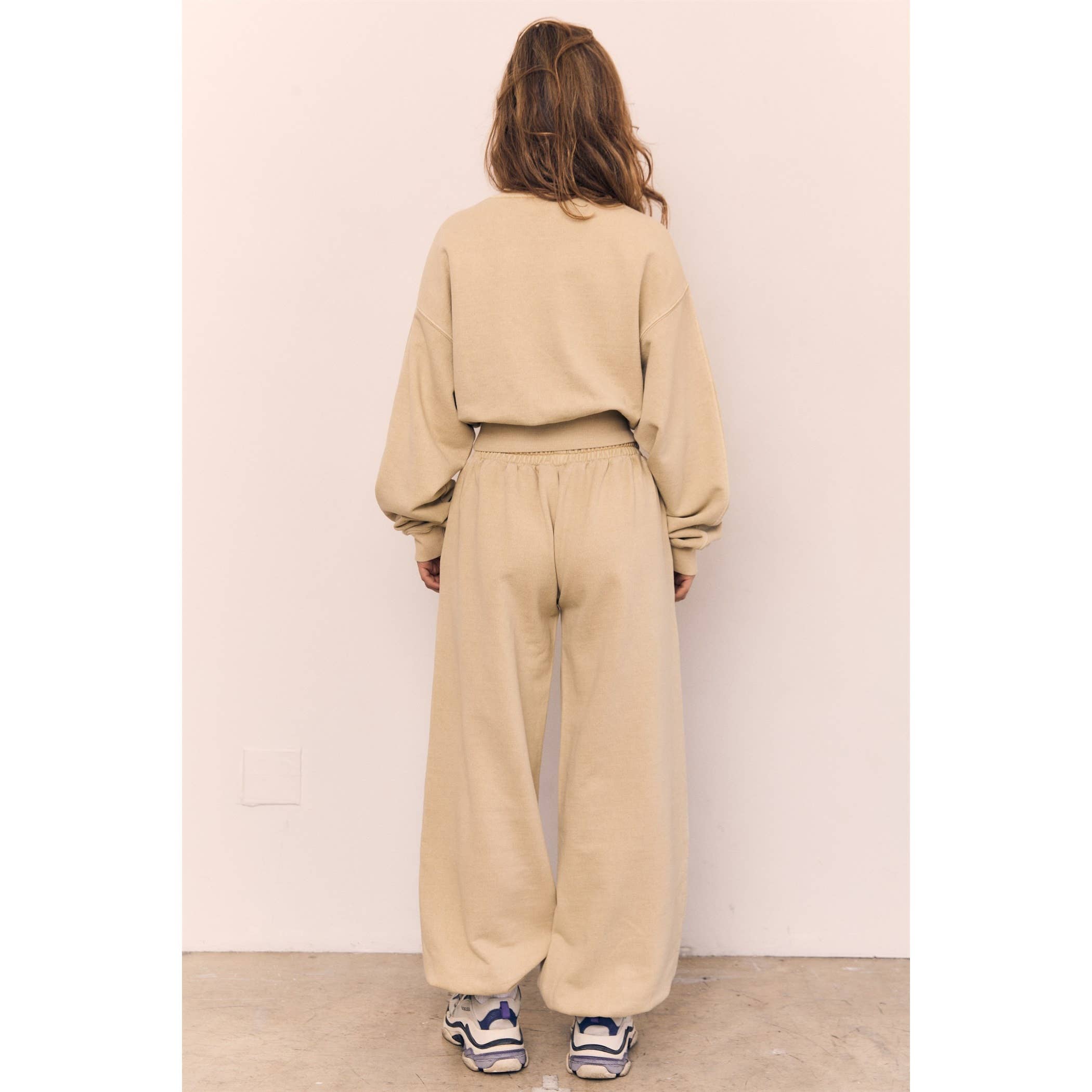 Acid Wash Wide Jogger Sweat Pants