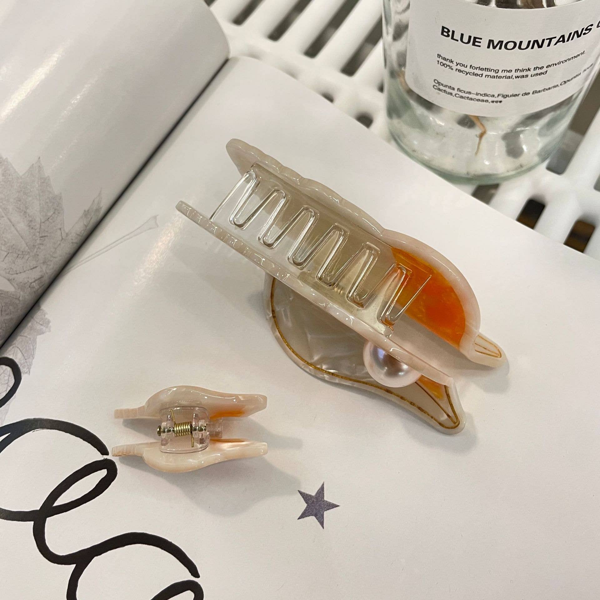 Ocean Inspired Pearl Seashell Acetate Hair Claw
