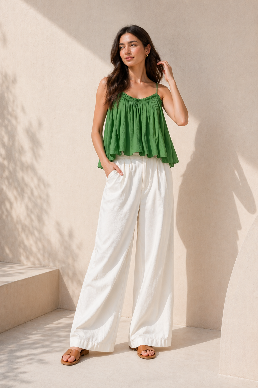 24112210-Pleated Cami Blouse