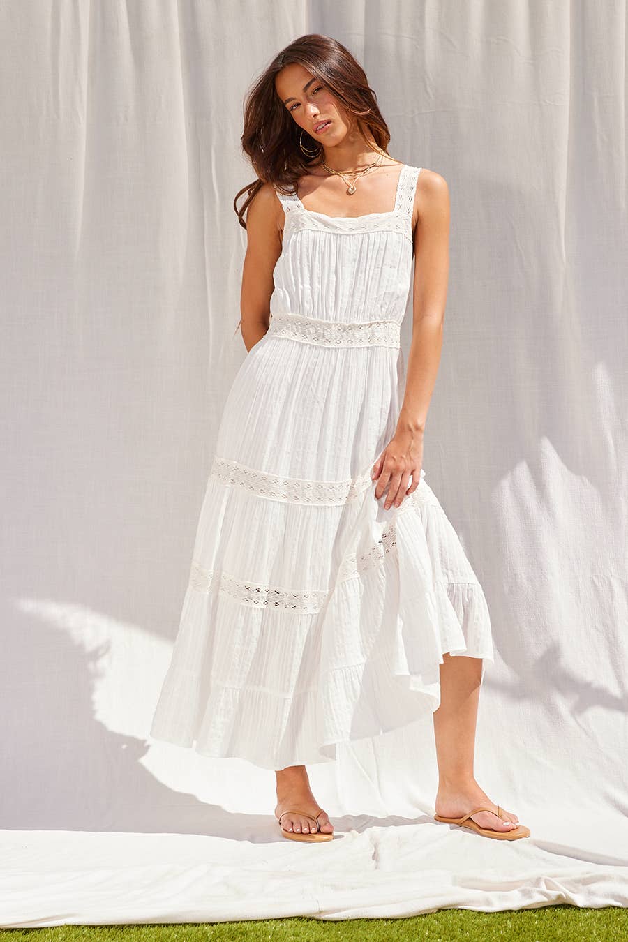 The Imogene Lace Tiered Dress