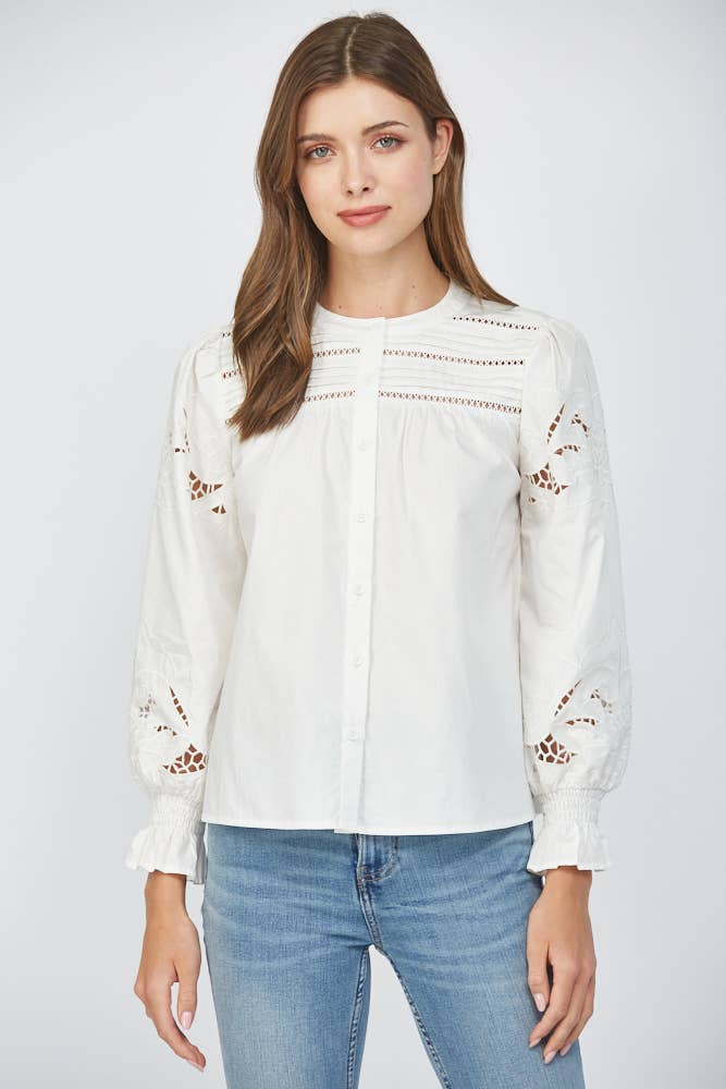 Lace Cutout Blouse