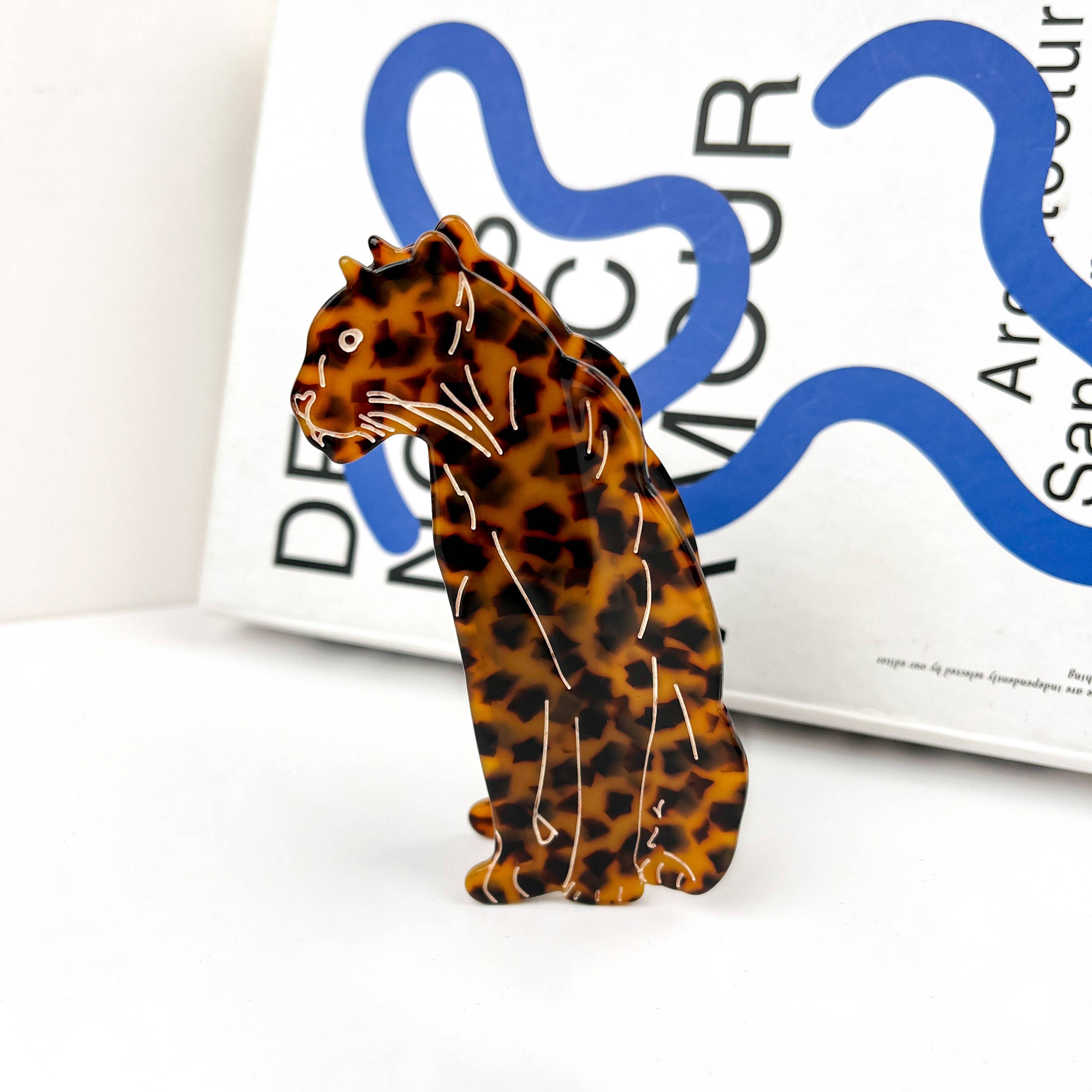 Jaguar Hair Clip,Animal Acetate Claw Clip