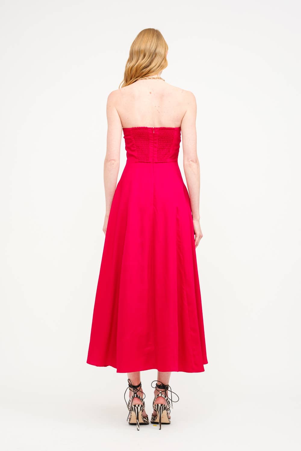 The Solstice Strapless Midi Dress
